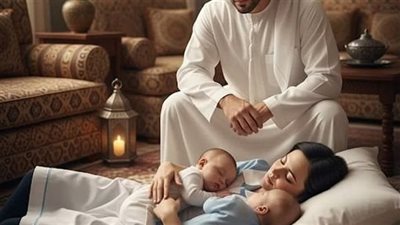 المليونير والخادمه نايمه جنب توأمه