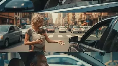 وقفتُ على الإشارة… فرأيتُ ابنتي تتسوّل وهي تحمل رضيعتها! سألتها عن البيت والسيارة… فكان ردّها صدمة غيّرت كل شيء