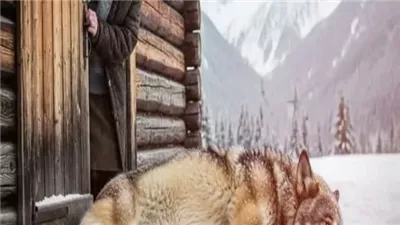 عجوز تُؤوي ذئبة حامل في قلب عاصف