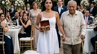 العروس خلعت فستانها في وسط الفرح وأخذت أباها الكفيف ورحلت… والسبب صدم الجميع